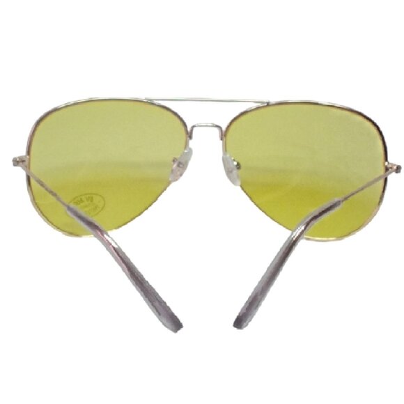 Unisex Ultraviolet Driving Yellow Aviator Sunglasses - Picture 3 of 6